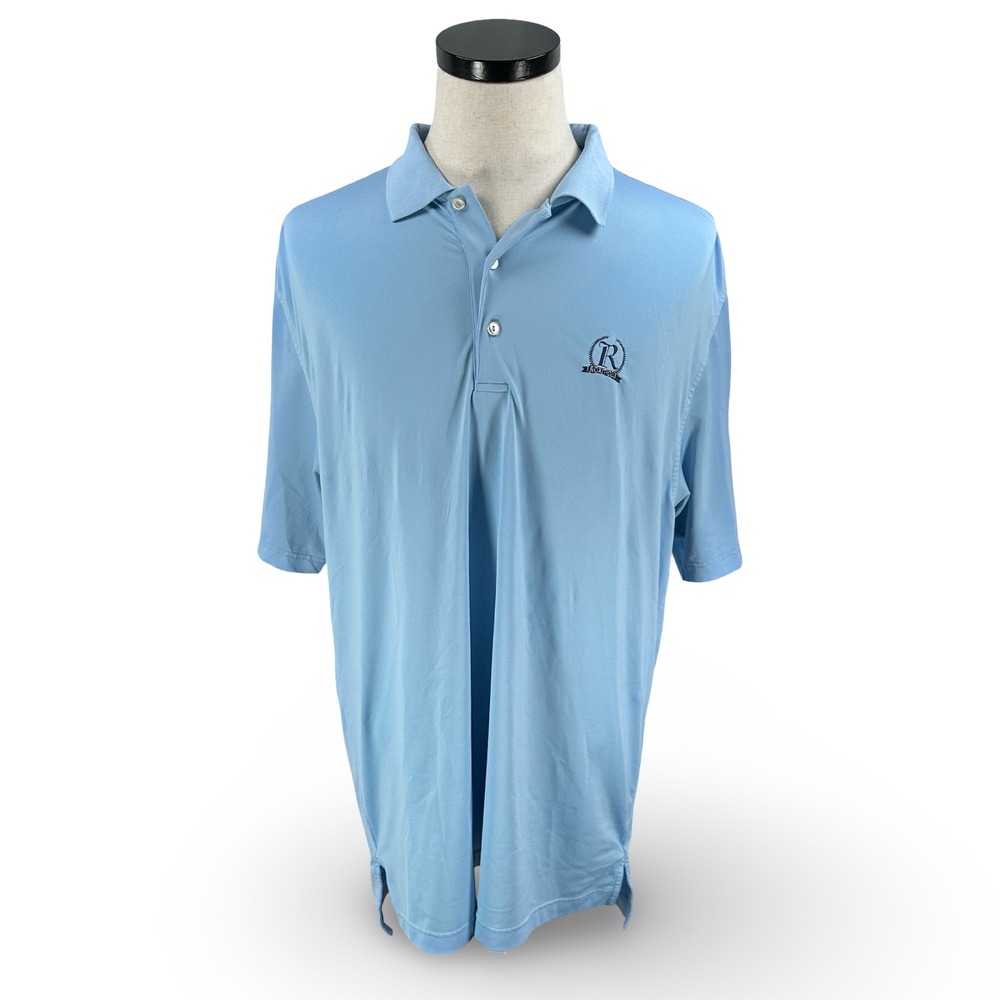 Peter Millar Summer Comfort XL Blue Roxiticus Golf Club Polo Shirt Short Sleeve